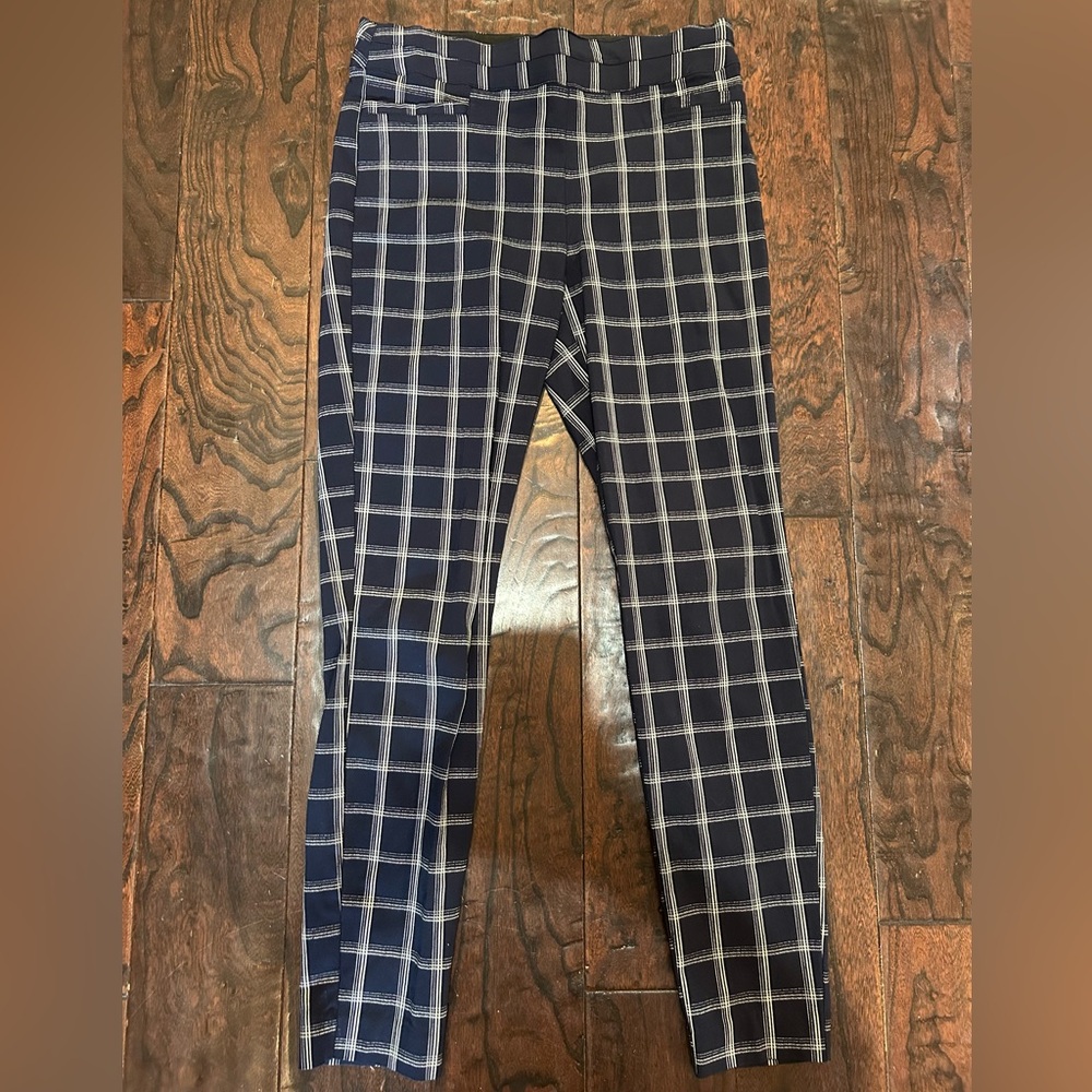 Maurices Navy Checkered Skinny Pants